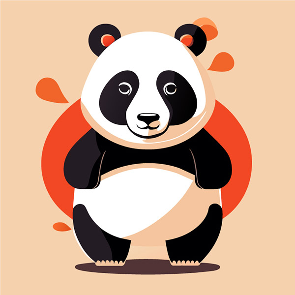 熊猫可爱插图矢量