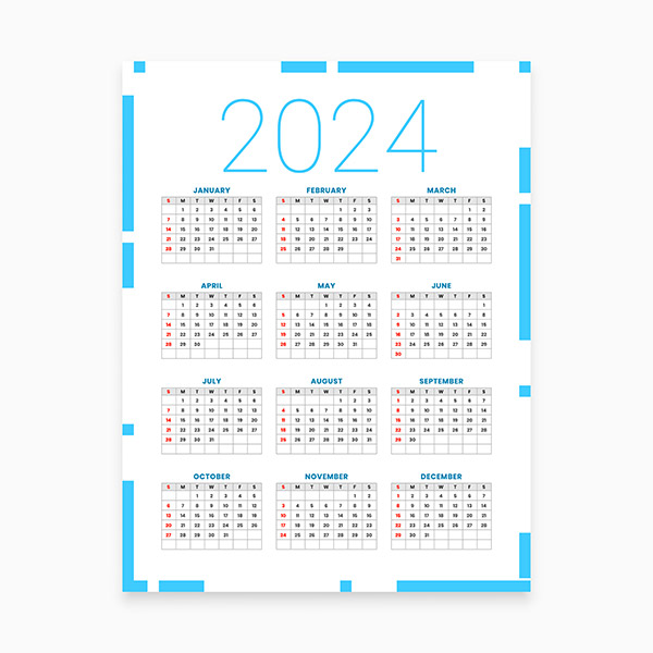2024简约日历模板