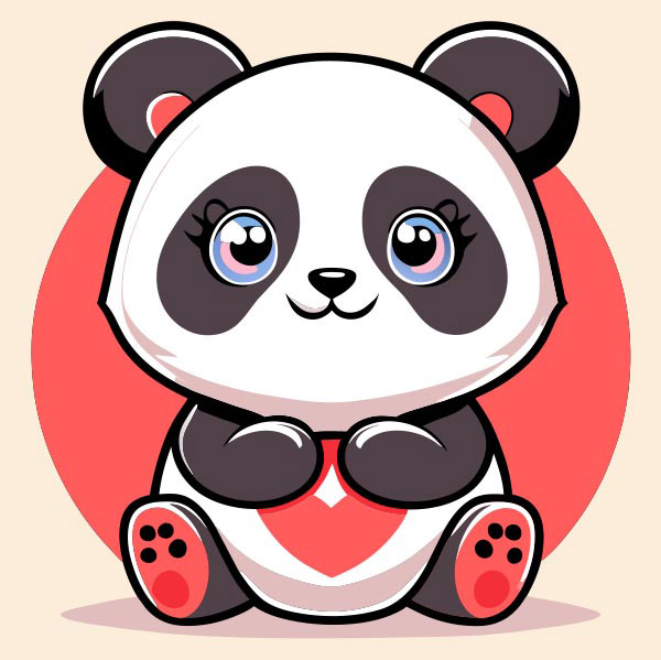 可爱熊猫矢量插画