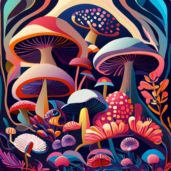 蘑菇插画矢量