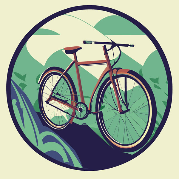 自行车矢量插画