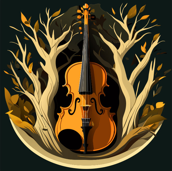 小提琴艺术插画