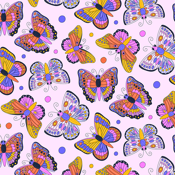 彩绘蝴蝶图案花纹