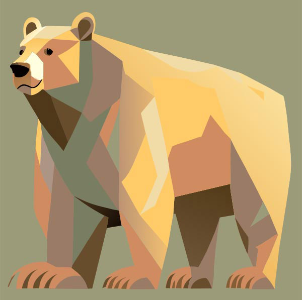 个性北极熊矢量插画