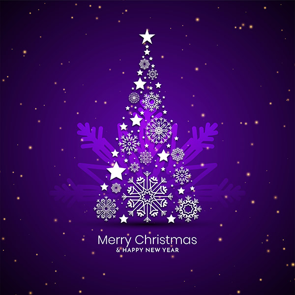 紫色圣诞节矢量海报