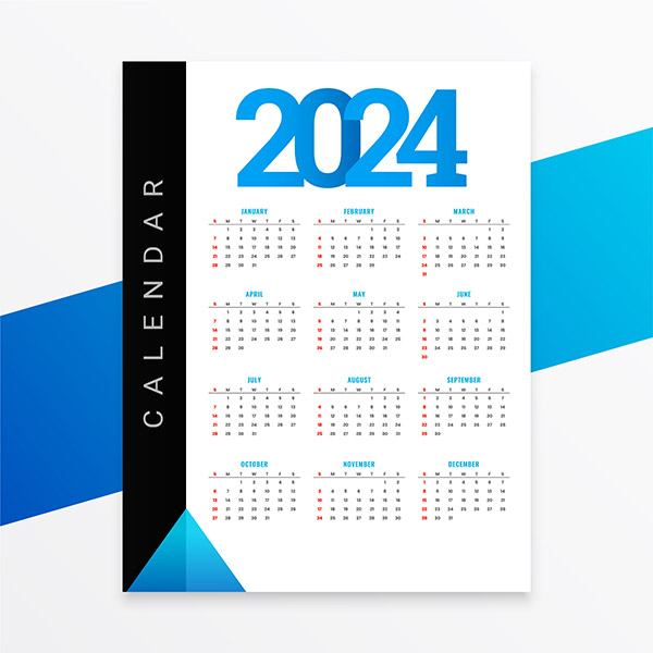 2024新年日历模板
