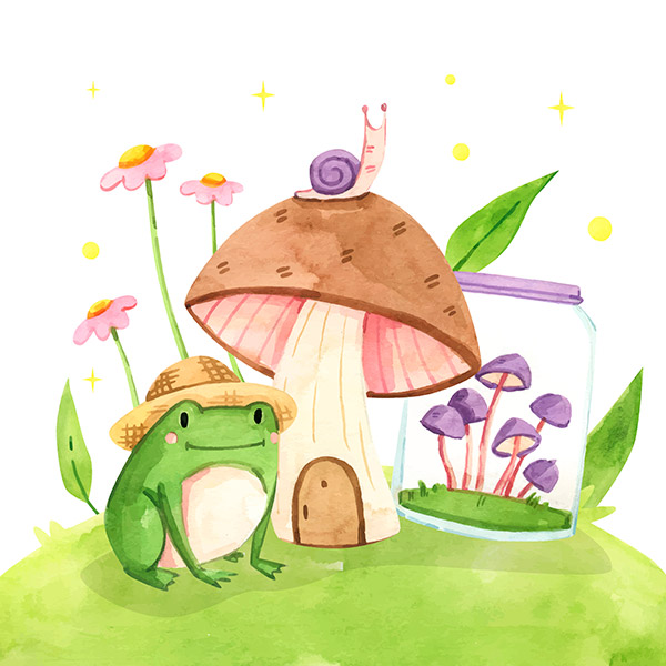 可爱小青蛙矢量插画