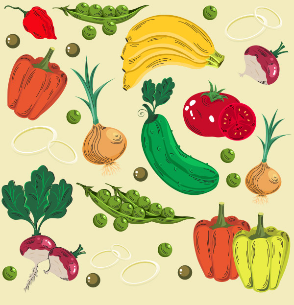 色彩斑斓蔬菜水果