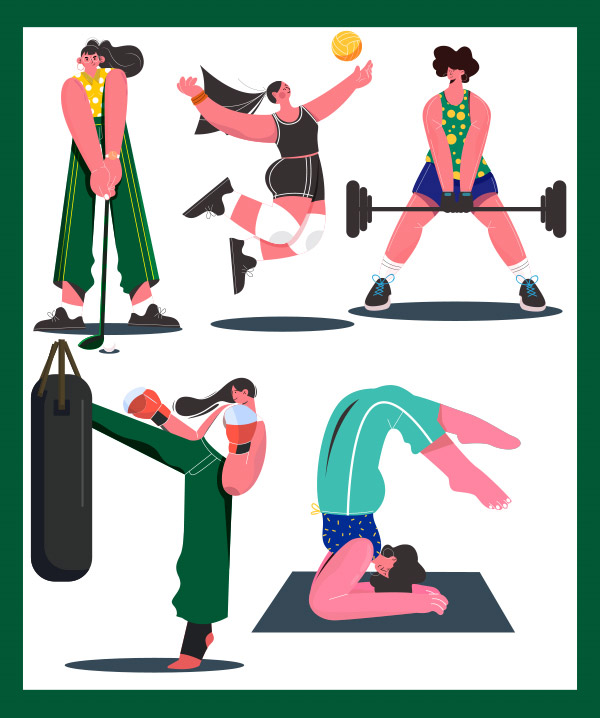 女性健身运动插图