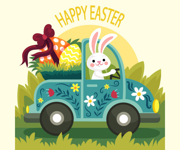 快乐复活节兔子插画