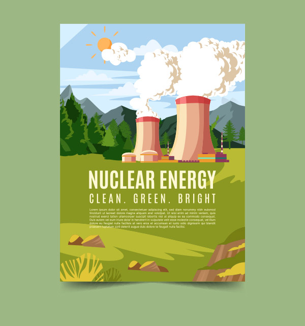 核能能源烟囱工厂海报