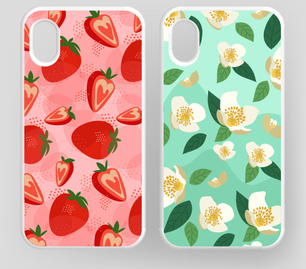 草莓花瓣图案手机壳