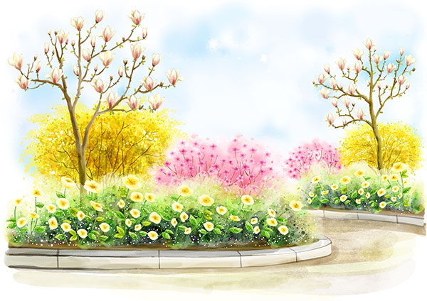 韩式风景春天