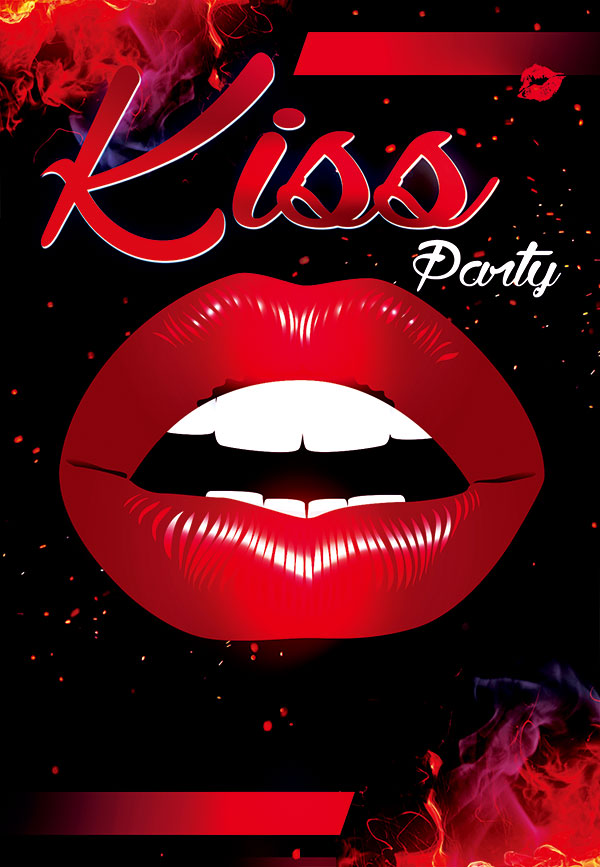 酒吧KISS派对海报