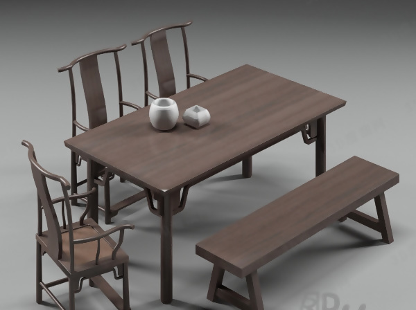 桌椅组合模型