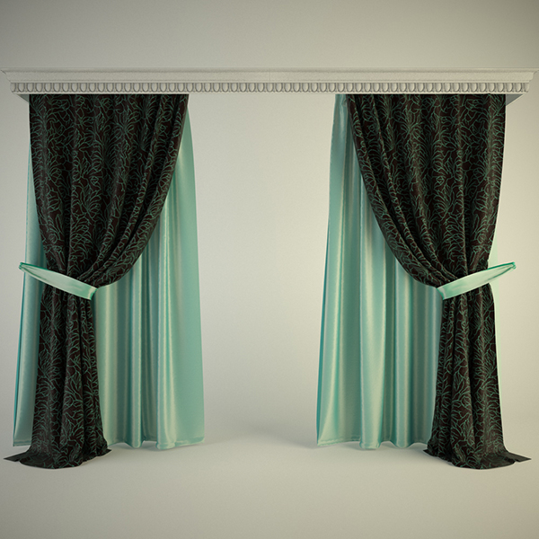 欧式窗帘3D模型