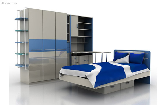 单人床与衣柜模型