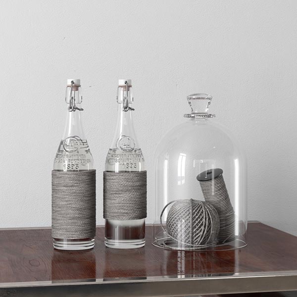 玻璃储物瓶模型