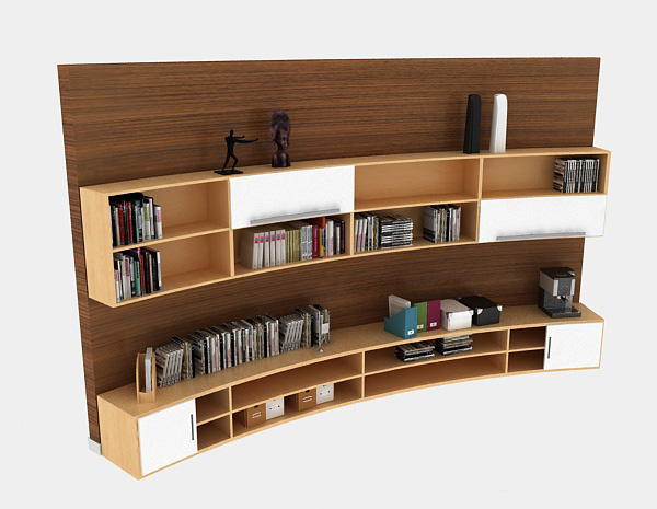 木质书柜3d模型