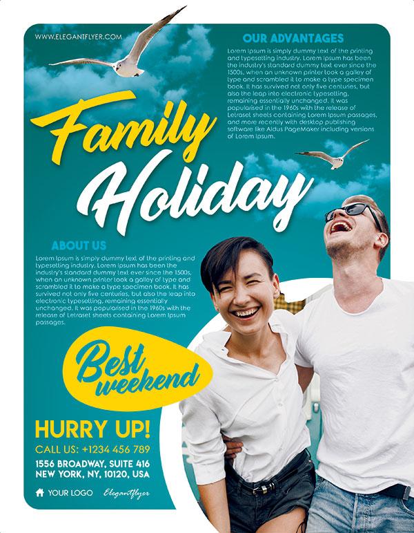 家庭度假旅游海报