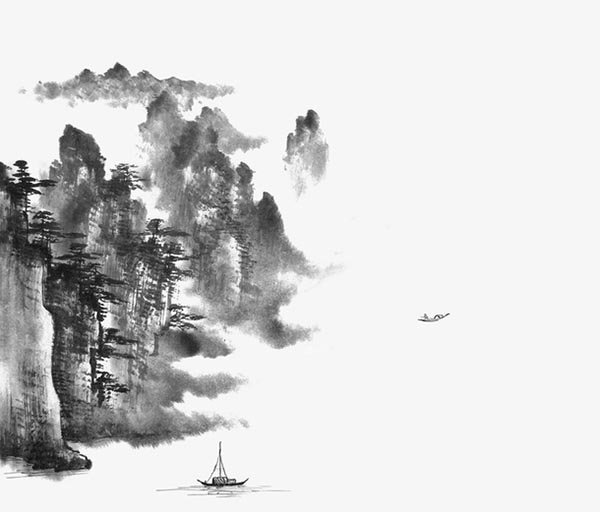 中国风山水墨画