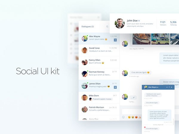 社交媒体UI模板