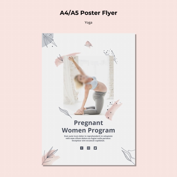 孕妇瑜伽招生海报