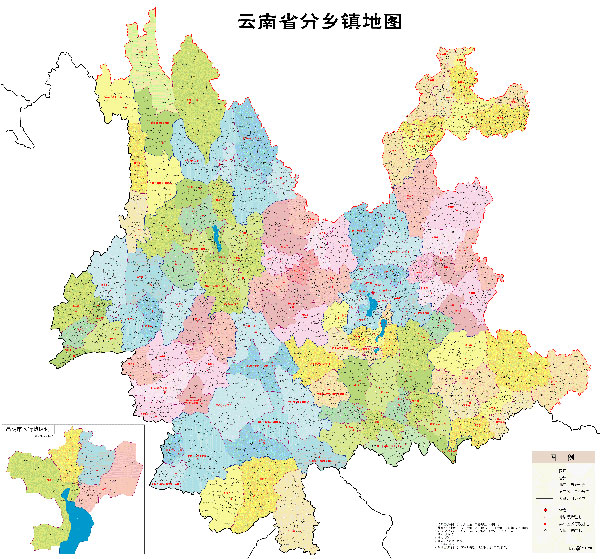 云南省分乡镇政区全图