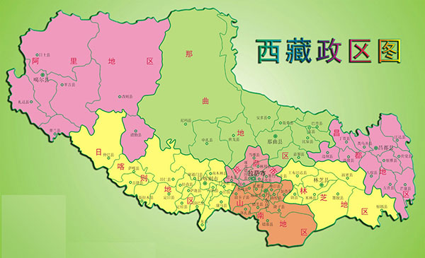 西藏行政区域图