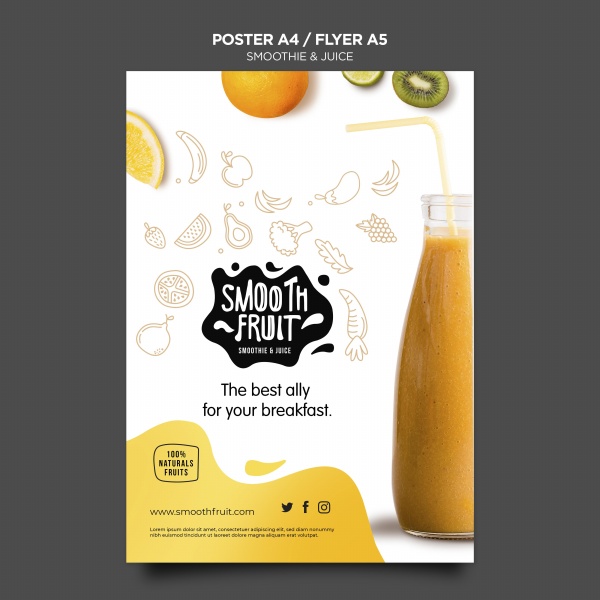 果汁饮品PSD海报
