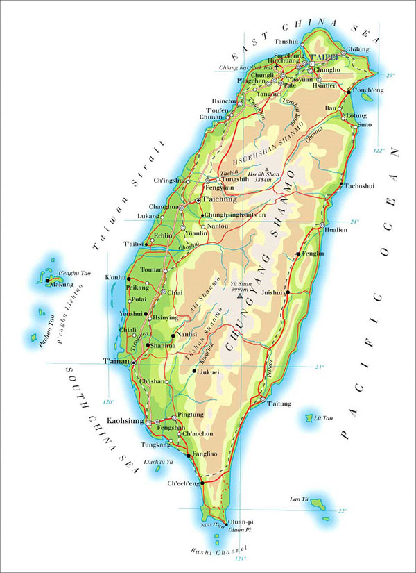 台湾地图英文版