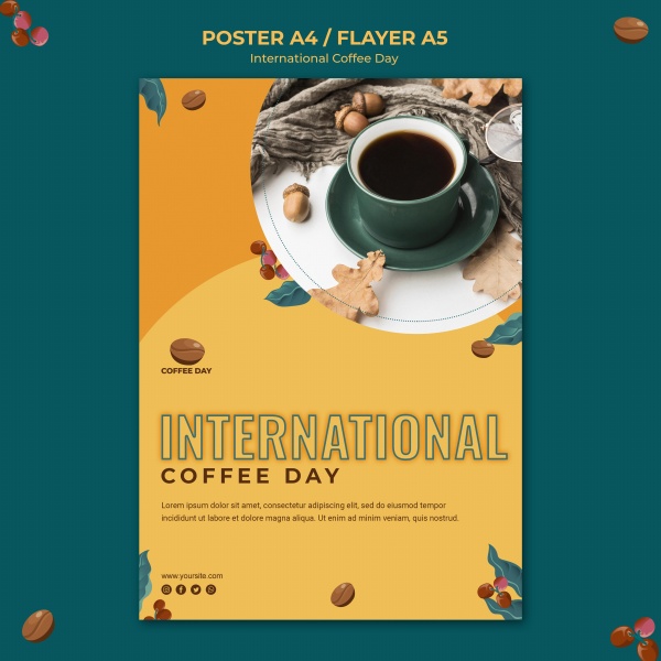 国际咖啡日宣传单