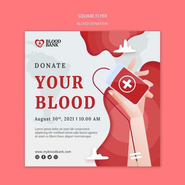无偿献血方形宣传单