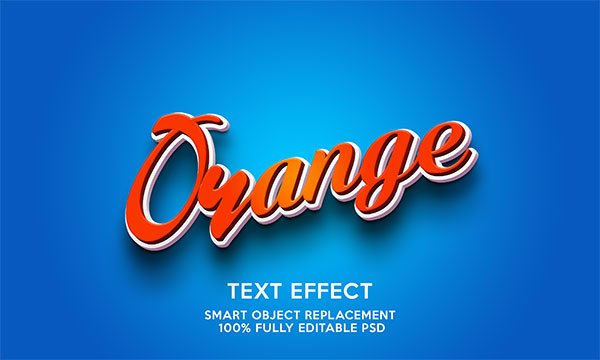 橙色渐变效果立体字