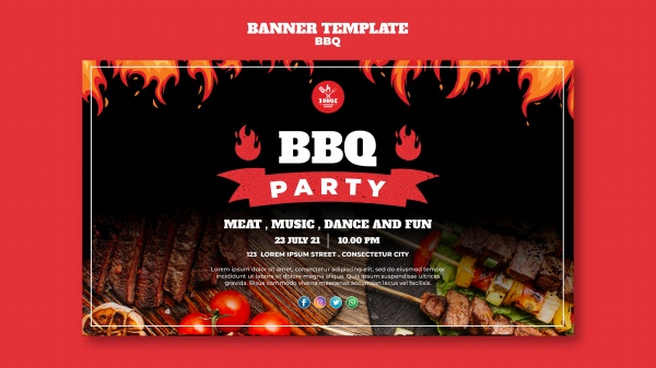 BBQ派对宣传海报