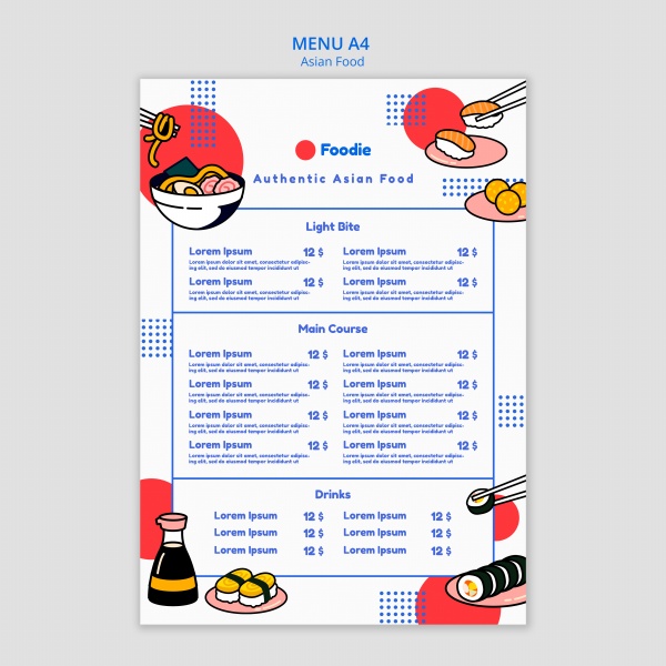 日式餐厅手绘菜单