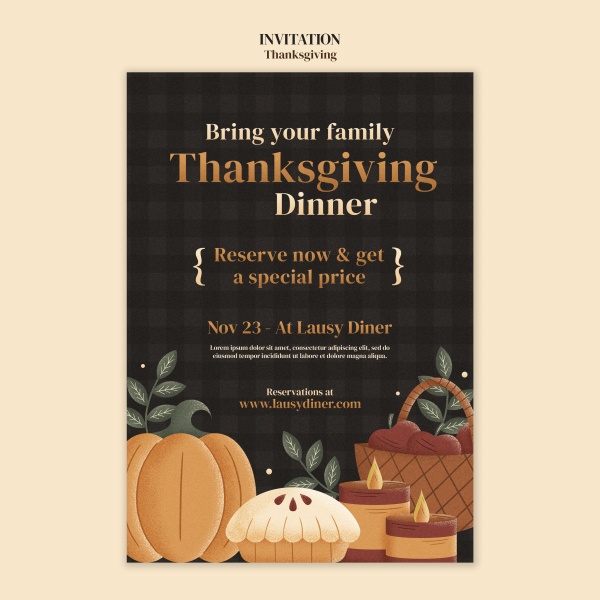 感恩节晚餐海报