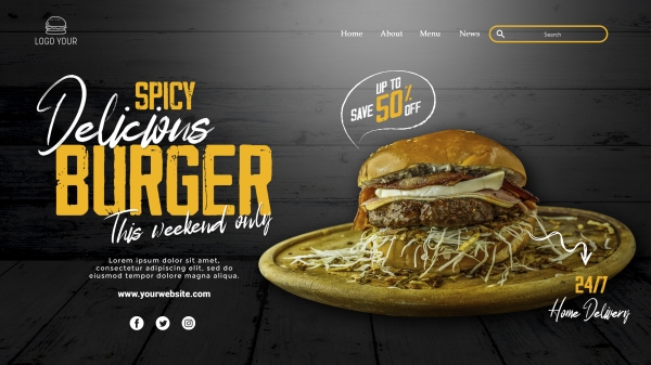 汉堡美食网页模板
