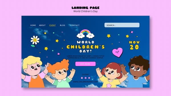 儿童节网页登录页