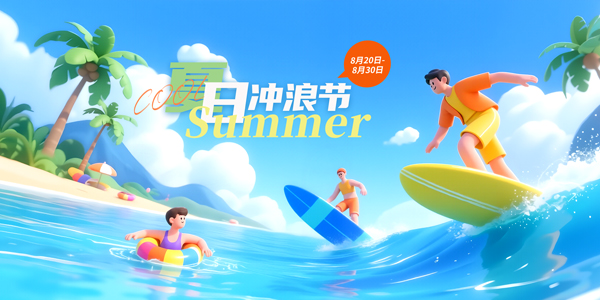 夏日冲浪节宣传展板