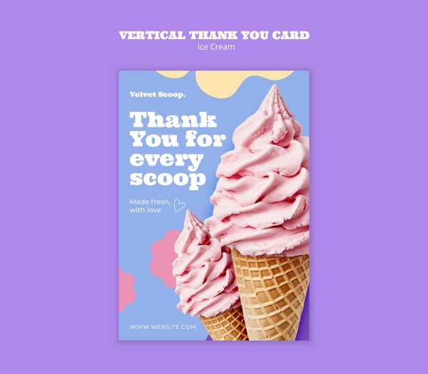 夏日冰激凌感謝卡
