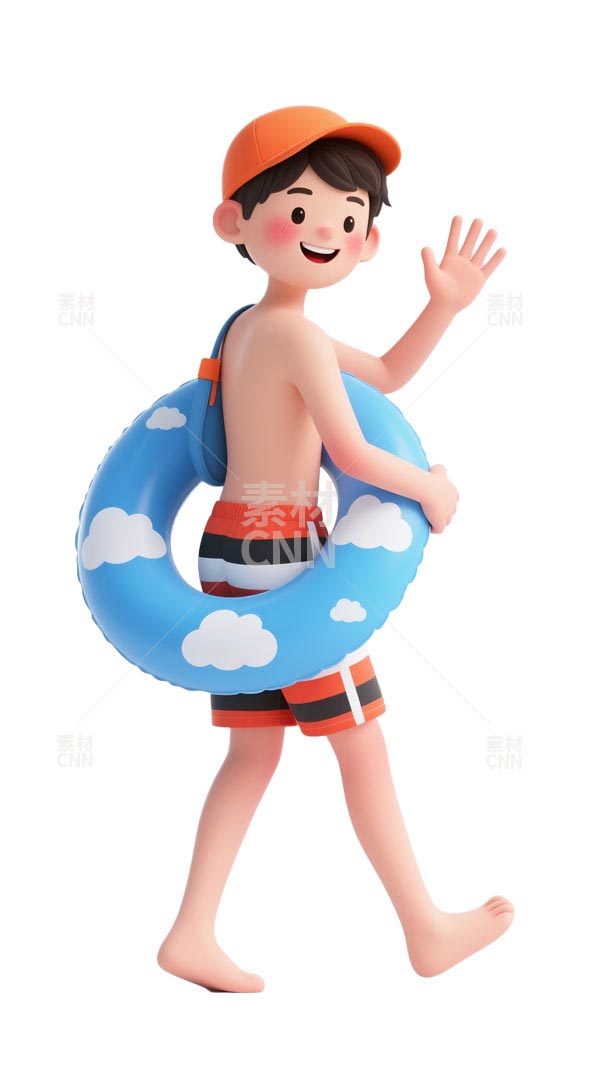 3d卡通泳裝男孩