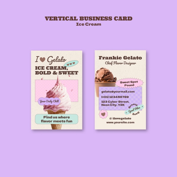 冰激凌美食名片