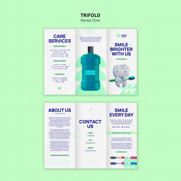 牙科診所三折頁(yè)