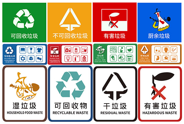 标识设计,垃圾分类,垃圾分类标识,垃圾分类标志,垃圾桶标识,厨余垃圾