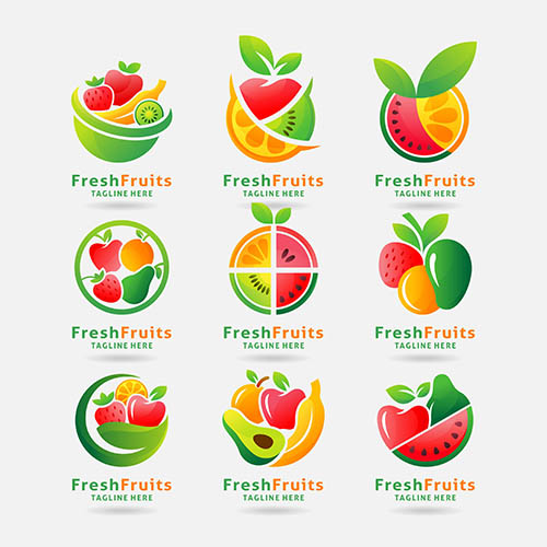 多彩水果图案标志