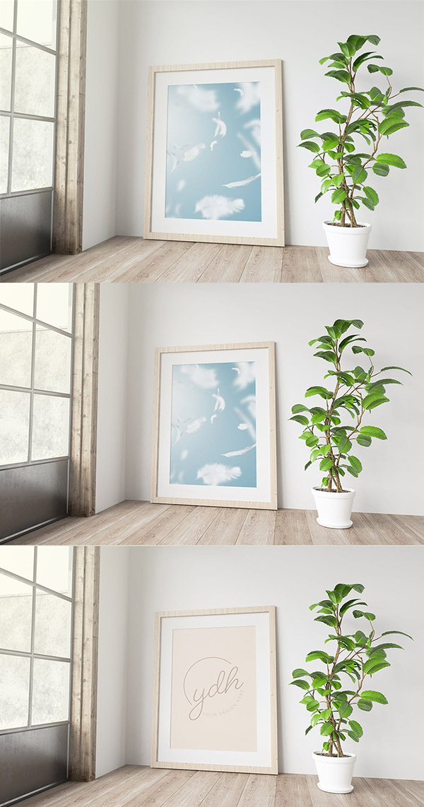 空白垂直框架样机