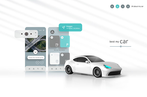 汽车App智能控制管理海报