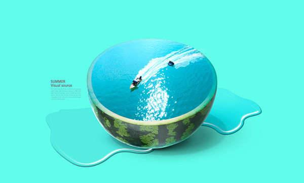 西瓜海洋视觉海报