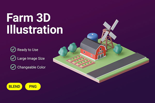 农场3D模型插图